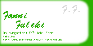 fanni fuleki business card